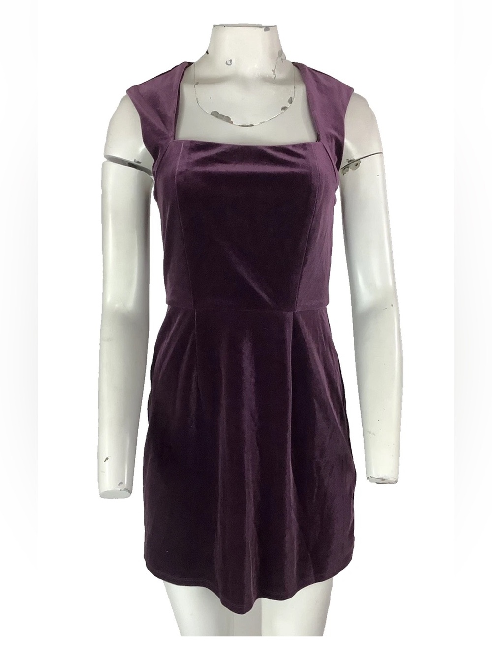 French Connection Sz 4 Purple Velvet Mini Retro Fairy Ren Faire Look Dress